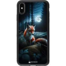 iPhone Xs Max Case Hülle - Silikon schwarz Fuchs Mond Wald