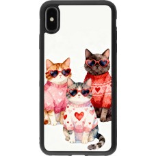 iPhone Xs Max Case Hülle - Silikon schwarz Saint Valentines Day 26 Cat Love