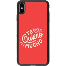 Coque iPhone Xs Max - Silicone rigide noir Saint Valentines Day 26 Te quiero mucho
