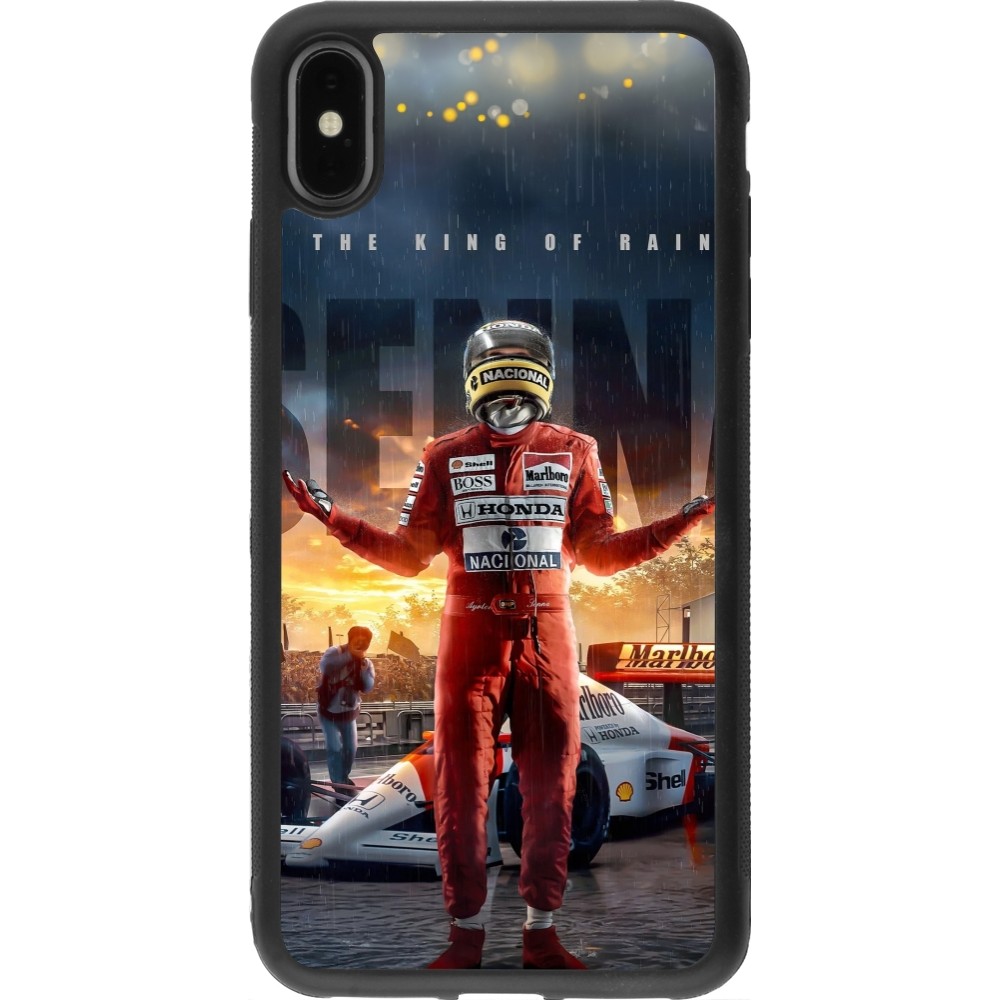 iPhone Xs Max Case Hülle - Silikon schwarz Senna The King of Rain
