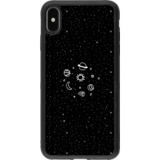 Coque iPhone Xs Max - Silicone rigide noir Space Doodle