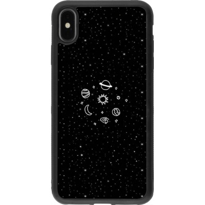 Hülle iPhone Xs Max - Silikon schwarz Space Doodle