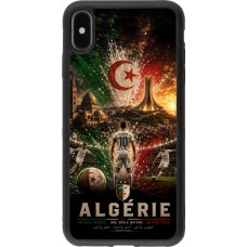 Coque iPhone Xs Max - Silicone rigide noir Football Algérie splash 2026