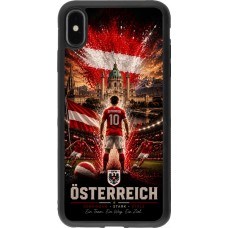 Coque iPhone Xs Max - Silicone rigide noir Football Autriche splash 2026