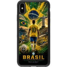 iPhone Xs Max Case Hülle - Silikon schwarz Fussball Brasilien splash 2026