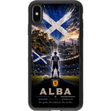 Coque iPhone Xs Max - Silicone rigide noir Football Écosse splash 2026