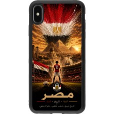 Coque iPhone Xs Max - Silicone rigide noir Football Égypte splash 2026