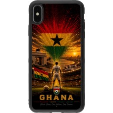 Coque iPhone Xs Max - Silicone rigide noir Football Ghana splash 2026