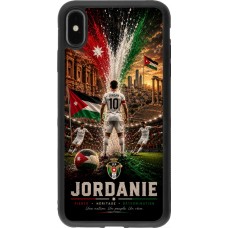 Coque iPhone Xs Max - Silicone rigide noir Football Jordanie splash 2026