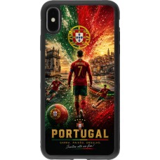 iPhone Xs Max Case Hülle - Silikon schwarz Fussball Portugal splash 2026