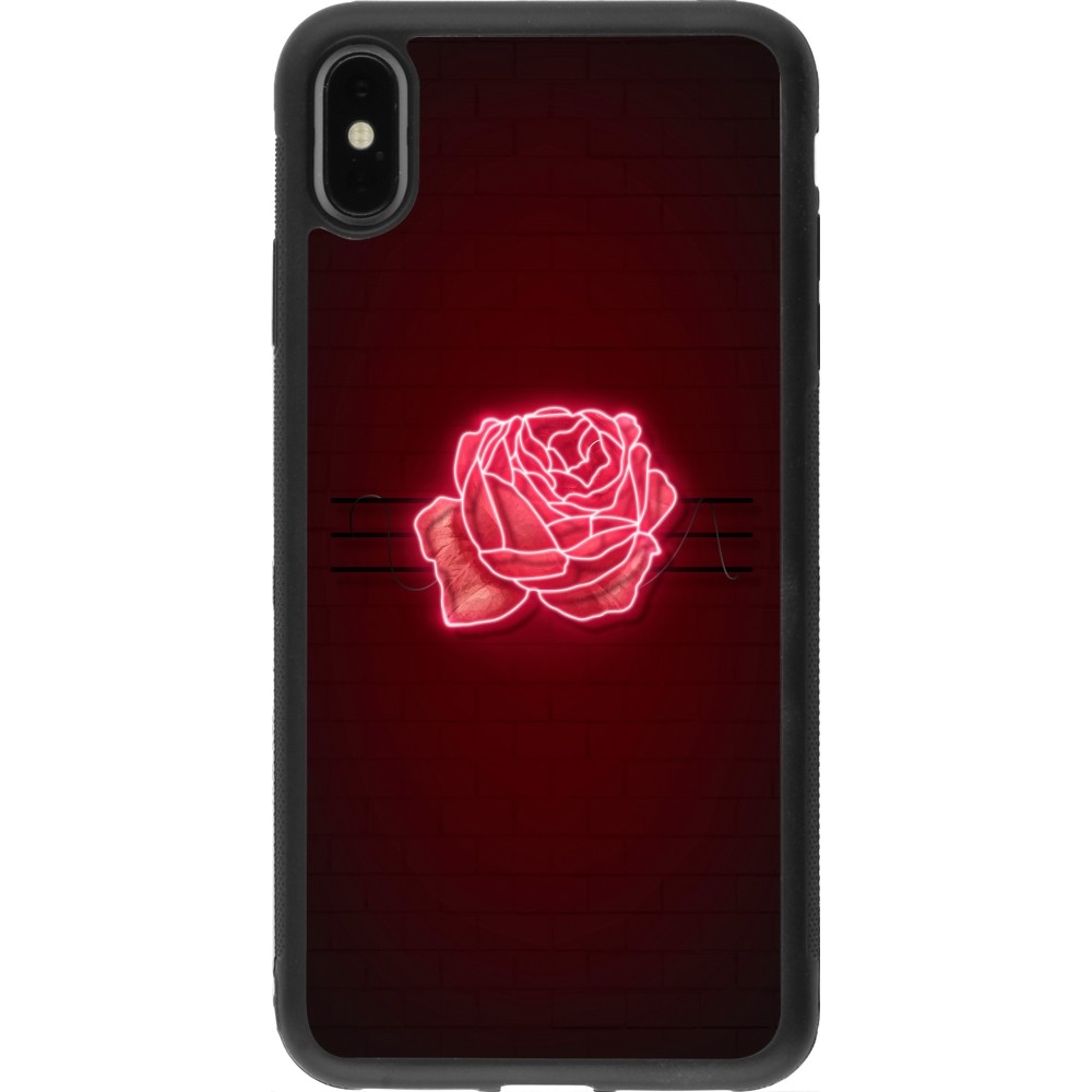 iPhone Xs Max Case Hülle - Silikon schwarz Spring 23 neon rose