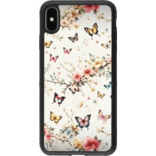iPhone Xs Max Case Hülle - Silikon schwarz Frühling 25 Leichte Schmetterlinge