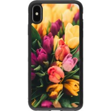 Coque iPhone Xs Max - Silicone rigide noir Bouquet of tulips Spring 2026