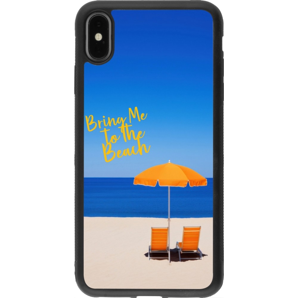 Coque iPhone Xs Max - Silicone rigide noir Summer 2025 Bring me to the beach