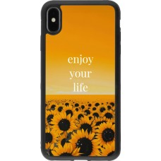 Coque iPhone Xs Max - Silicone rigide noir Summer 2026 Enjoy your life