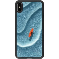 Coque iPhone Xs Max - Silicone rigide noir Orange surf Summer 2026