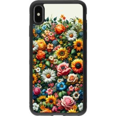 Coque iPhone Xs Max - Silicone rigide noir Summer Floral Pattern