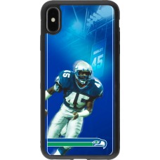 Coque iPhone Xs Max - Silicone rigide noir Super Bowl 26 Seattle 1