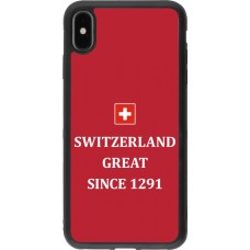 iPhone Xs Max Case Hülle - Silikon schwarz Switzerland Great Since 1291