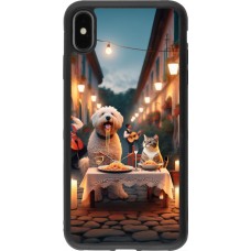 Coque iPhone Xs Max - Silicone rigide noir Valentine 2024 Dog & Cat Candlelight