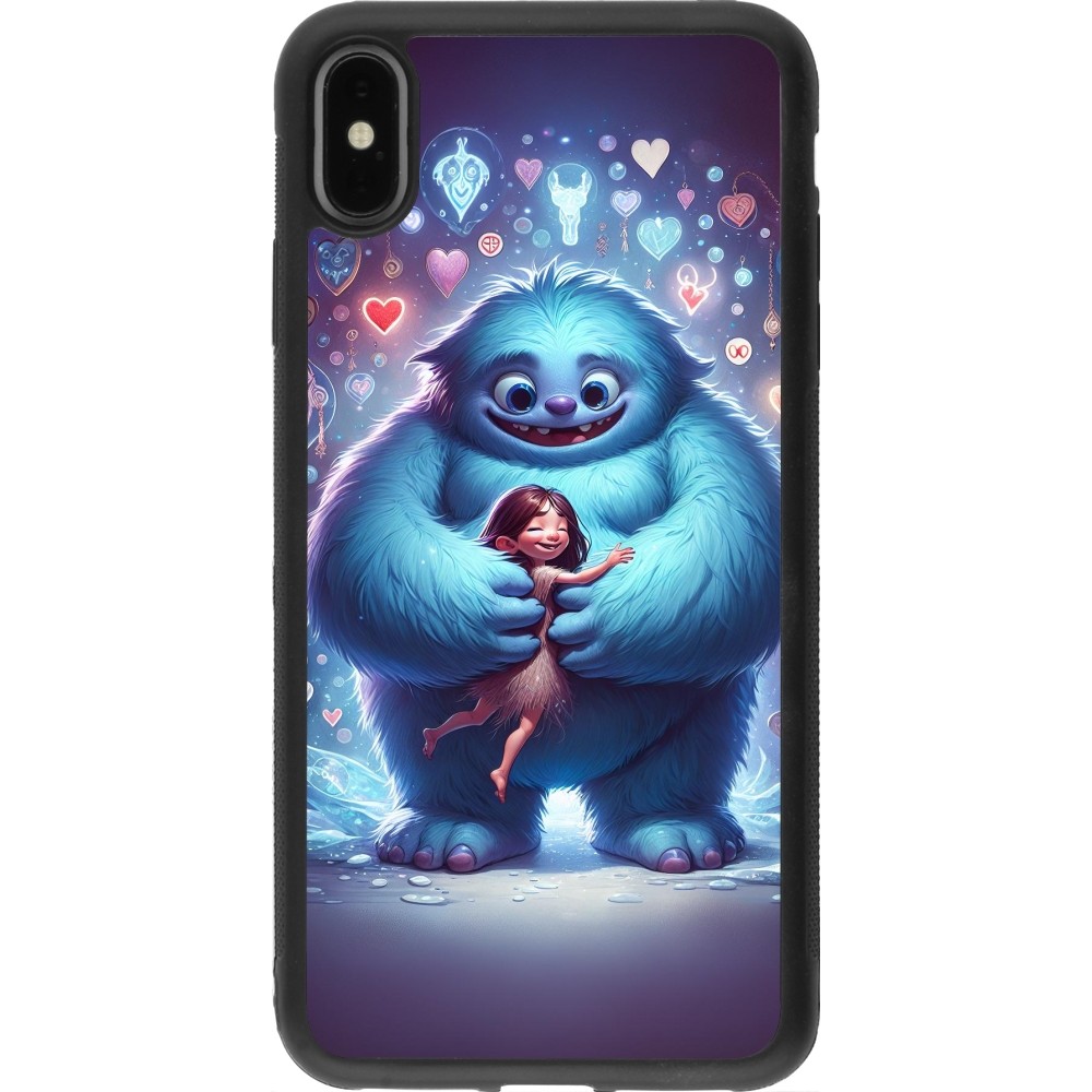 iPhone Xs Max Case Hülle - Silikon schwarz Valentin 2024 Flauschige Liebe