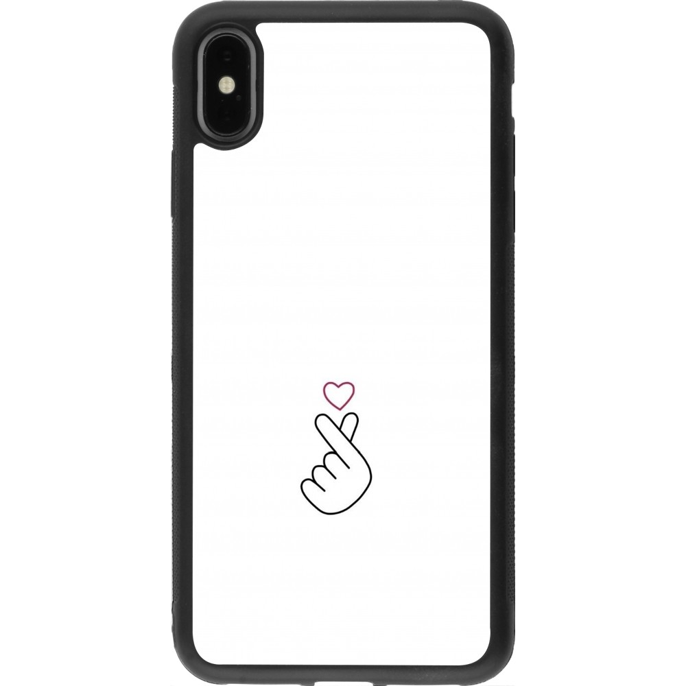 Coque iPhone Xs Max - Silicone rigide noir Valentine 2024 heart by Millennials