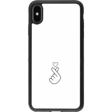 Coque iPhone Xs Max - Silicone rigide noir Valentine 2024 heart by Millennials