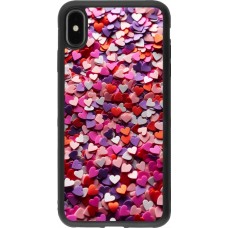 iPhone Xs Max Case Hülle - Silikon schwarz Valentin 2025 Konfetti