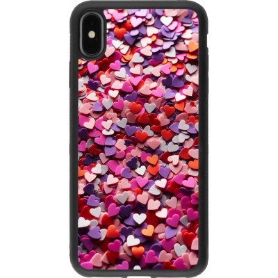 iPhone Xs Max Case Hülle - Silikon schwarz Valentin 2025 Konfetti