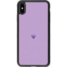 Coque iPhone Xs Max - Silicone rigide noir Valentine 2023 purpule single heart