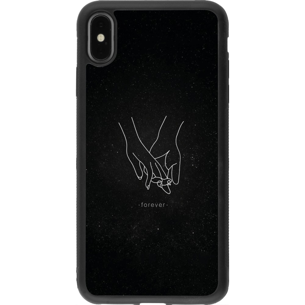 iPhone Xs Max Case Hülle - Silikon schwarz Valentine 2023 hands forever