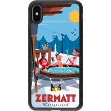 Coque iPhone Xs Max - Silicone rigide noir Zermatt Mountain Jacuzzi