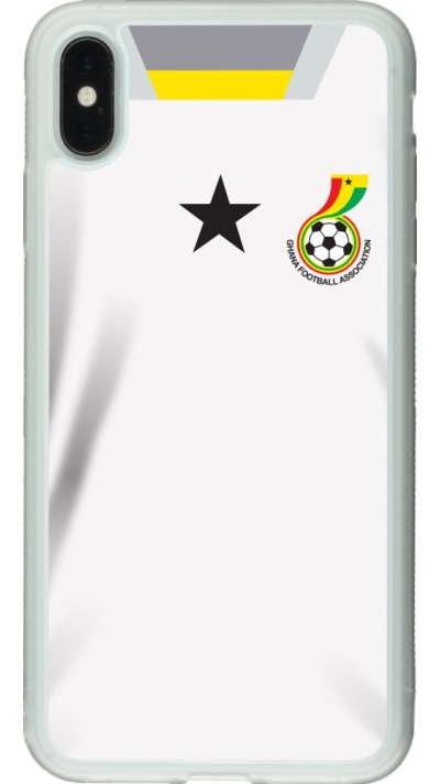Coque iPhone Xs Max - Silicone rigide transparent Maillot de football Ghana 2022 personnalisable