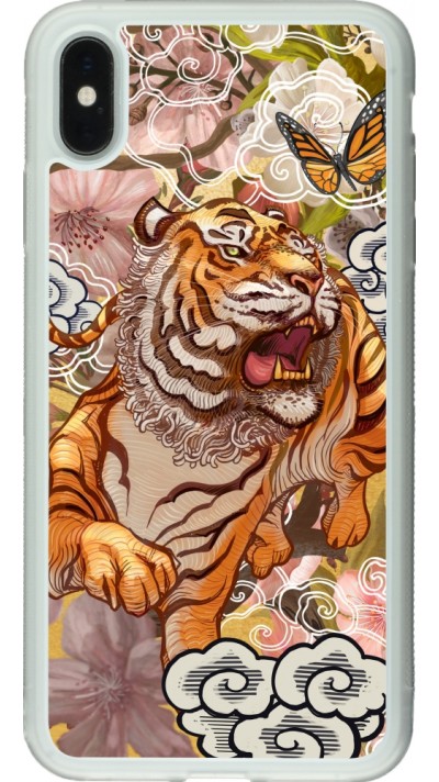 Coque iPhone Xs Max - Silicone rigide transparent Spring 23 japanese tiger