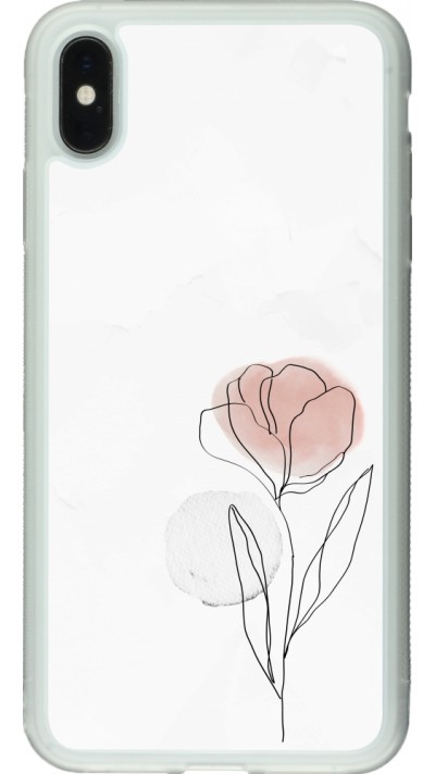 Coque iPhone Xs Max - Silicone rigide transparent Spring 23 minimalist flower