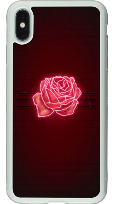 Coque iPhone Xs Max - Silicone rigide transparent Spring 23 neon rose