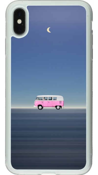 Coque iPhone Xs Max - Silicone rigide transparent Spring 23 pink bus