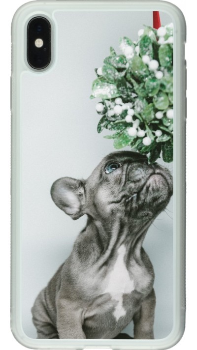 Coque iPhone Xs Max - Silicone rigide transparent Christmas 22 puppy