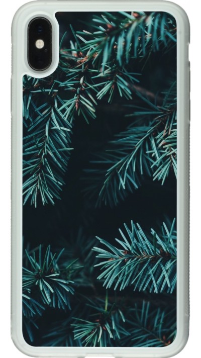 Coque iPhone Xs Max - Silicone rigide transparent Christmas 22 tree branches