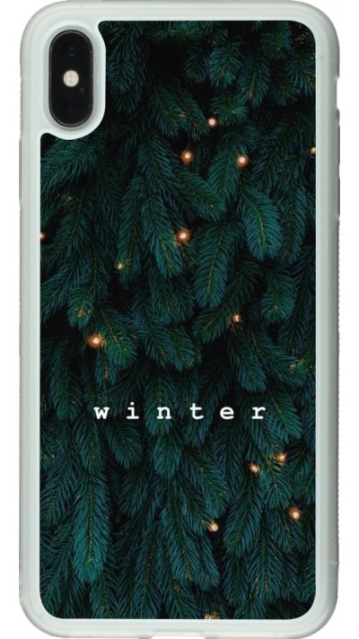 Coque iPhone Xs Max - Silicone rigide transparent Christmas 22 winter tree