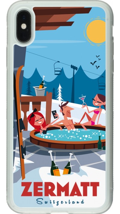 Coque iPhone Xs Max - Silicone rigide transparent Zermatt Mountain Jacuzzi