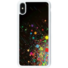Coque iPhone Xs Max - Silicone rigide blanc Abstract bubule lines