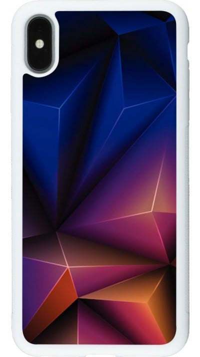 Coque iPhone Xs Max - Silicone rigide blanc Abstract Triangles 