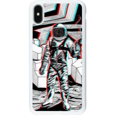 Hülle iPhone Xs Max - Silikon weiss Anaglyph Astronaut