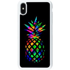 Hülle iPhone Xs Max - Silikon weiss Ananas Multi-colors