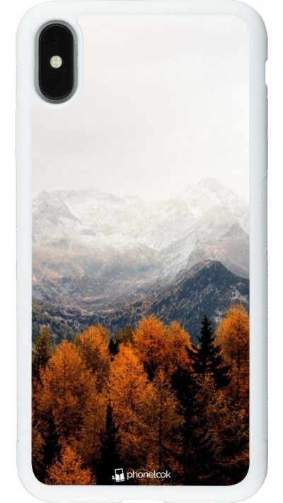 Coque iPhone Xs Max - Silicone rigide blanc Autumn 21 Forest Mountain