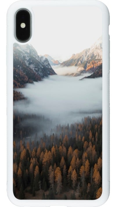 Coque iPhone Xs Max - Silicone rigide blanc Autumn 22 forest lanscape