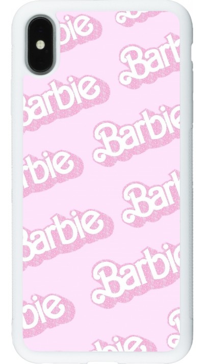 Coque iPhone Xs Max - Silicone rigide blanc Barbie light pink pattern