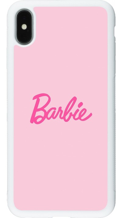 Coque iPhone Xs Max - Silicone rigide blanc Barbie Text