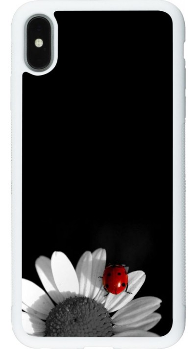 Coque iPhone Xs Max - Silicone rigide blanc Black and white Cox